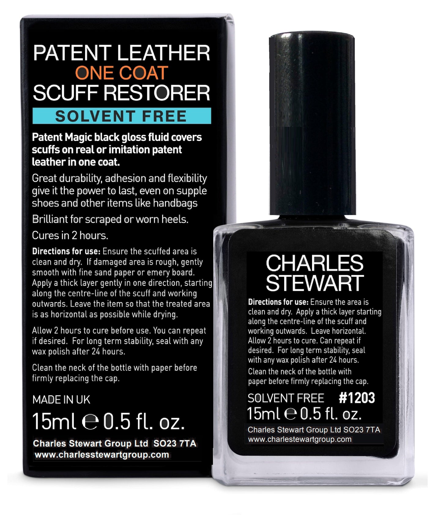 Charles Stewart Black Patent Leather Shoe Restorer - Patent Magic